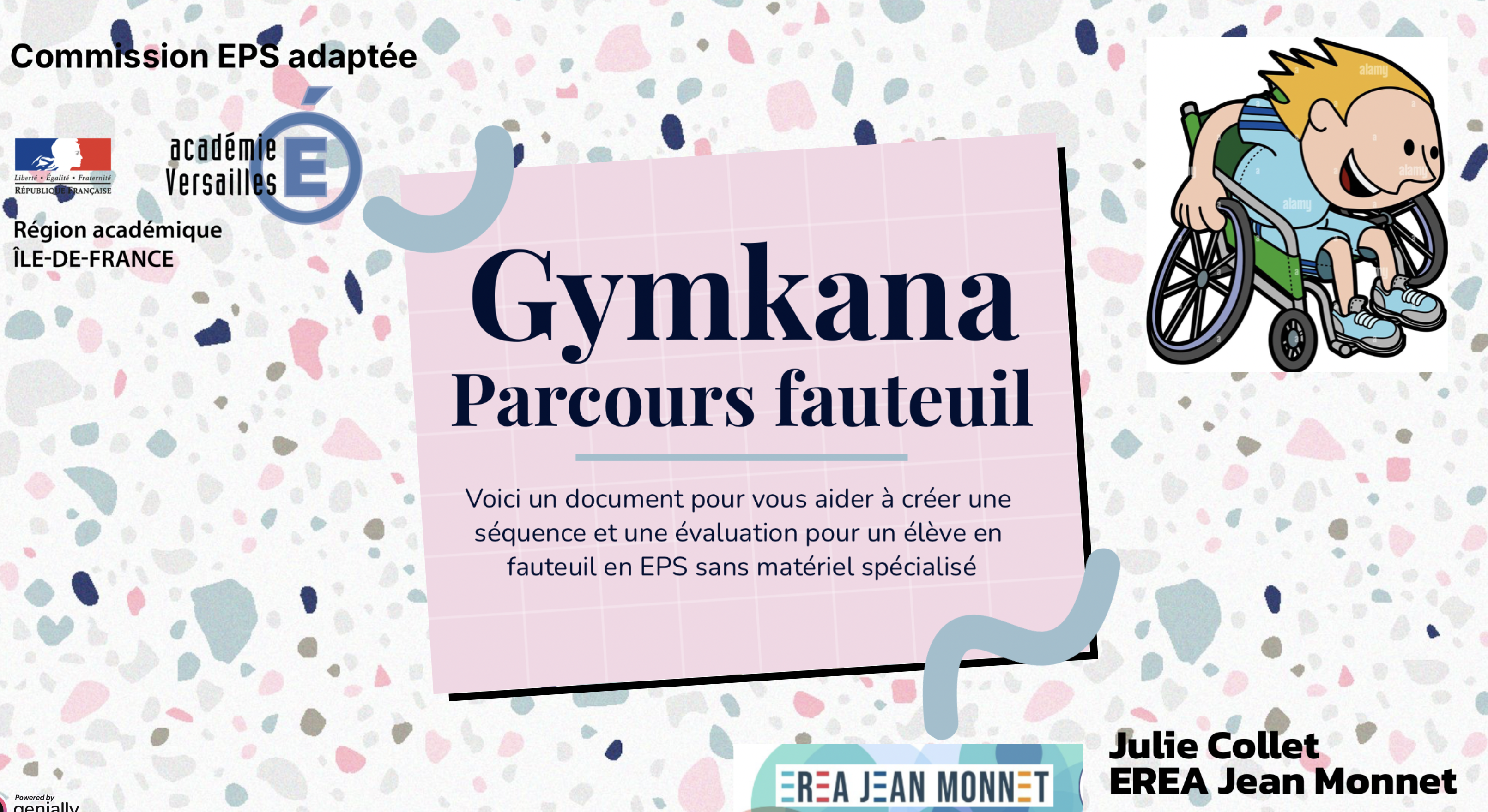 Image présentant la Gymkana - Parcours fauteuil de la commission EPS adaptée