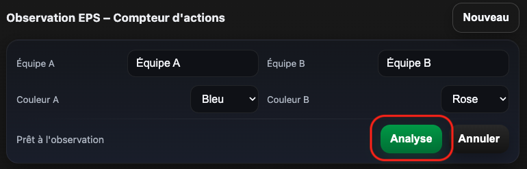 Pour accéder au bilan du match, cliquez sur "Analyse".